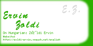 ervin zoldi business card